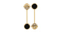 EDO Mismatched Drop Earrings in Gold with Black Onyx Stone