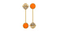 EDO Mismatched Drop Earring in Gold with Carnelian Stone