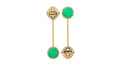 EDO Mismatched Drop Earring in Gold with Chrysoprase Stone