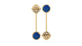 Edo Mismatched Lapis Stone & Drop Earring in Gold