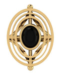 Edo Oval Ring with Black Onyx Stone in Gold