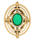 Edo Oval Ring with Chrysoprase Stone in Gold
