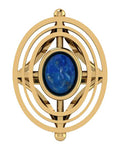 Edo Oval Ring with Lapis Stone in Gold