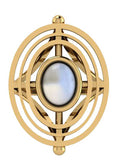 Edo Oval Ring with White Moonstone Stone in Gold