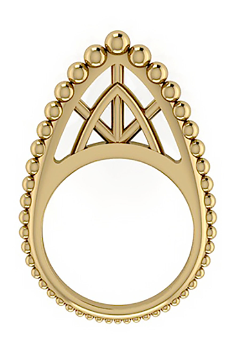 Edo Tall Crown Stackable Ring