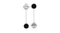 EDO Mismatched Drop Earrings in Silver with Black Onyx Stone