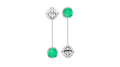 EDO Mismatched Drop Earrings in Silver with Chrysoprase Stone