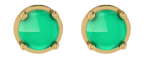 EDO Stud Earring with Chrysoprase Stone in Gold