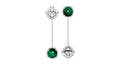 Edo Mismatched Malachite Stone & Drop Earring in Silver