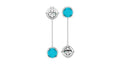 Edo Mismatched Turquoise Stone & Drop Earring in Silver