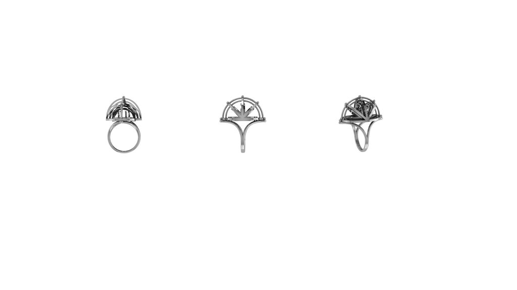 EDO Dome Ring in Black Rhodium