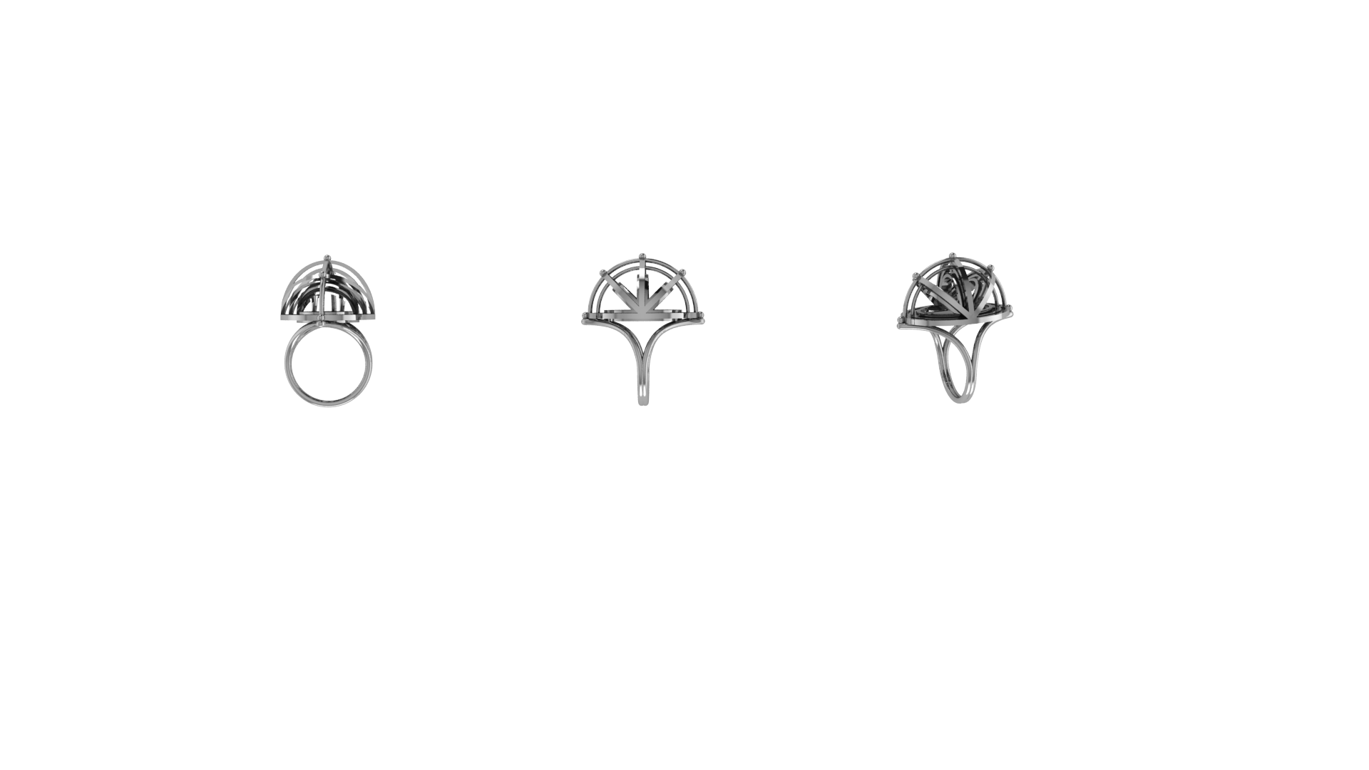 EDO Dome Ring in Black Rhodium