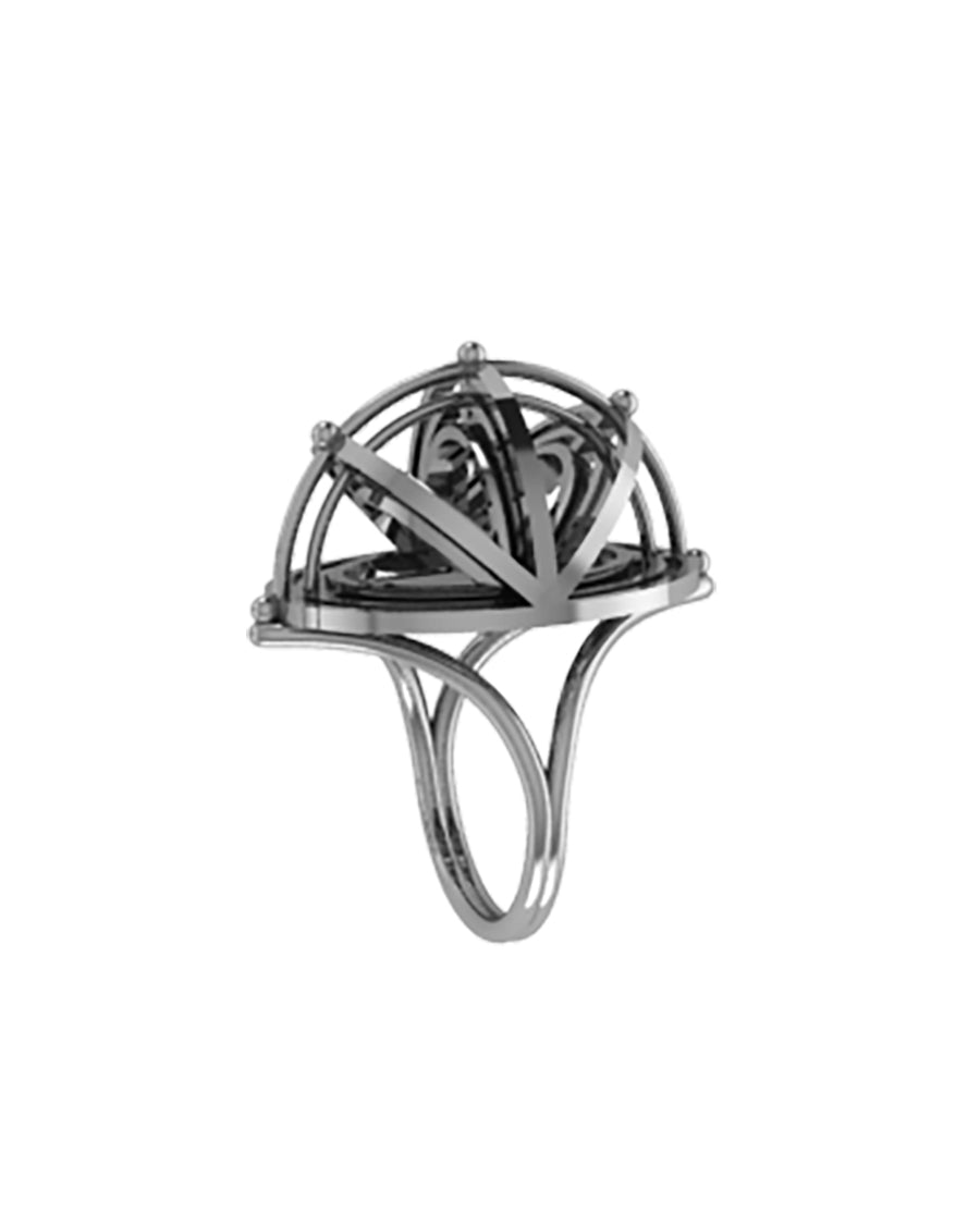 EDO Dome Ring in Black Rhodium
