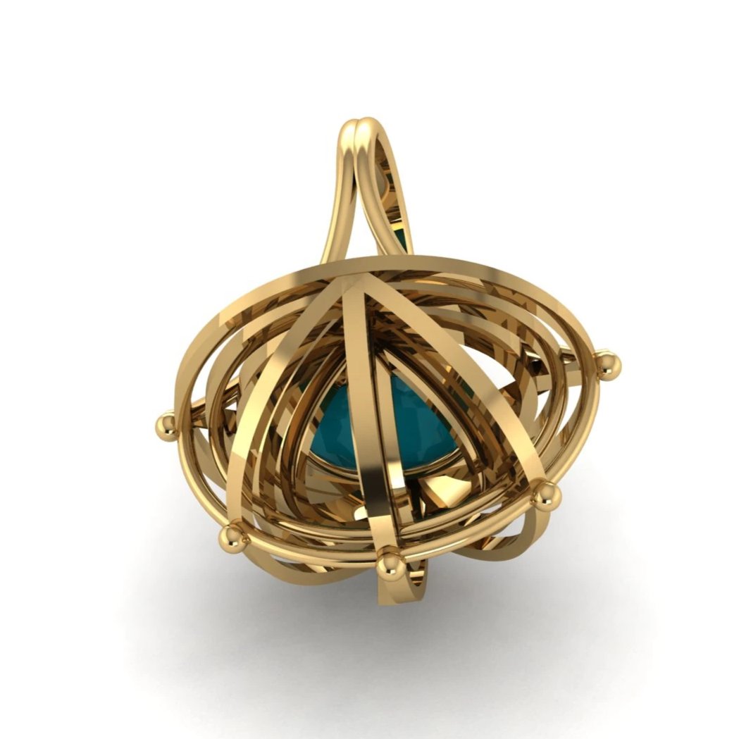 EDO Dome Ring in Gold with Turquoise Stone