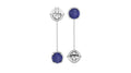 Edo Mismatched Lapis Stone & Drop Earrings in Silver