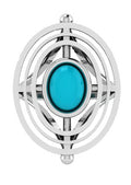 Edo Oval Ring with Turquoise Stone in Silver