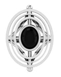 Edo Oval Ring with Black Onyx Stone in Silver
