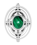 Edo Oval Ring with Malachite Stone in Silver